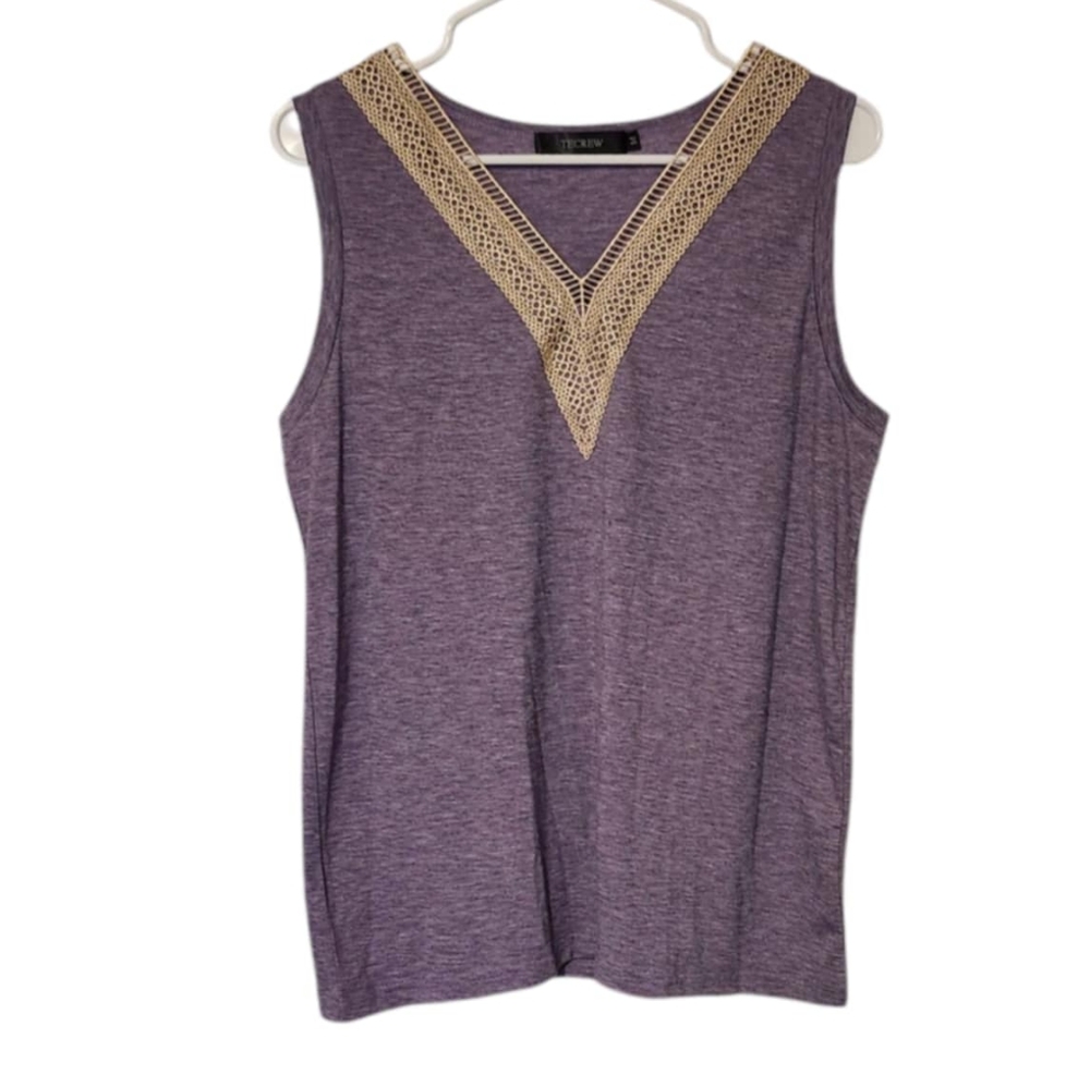 TeCrew Womens Purple Tank With Lace Trim Size M NWOT